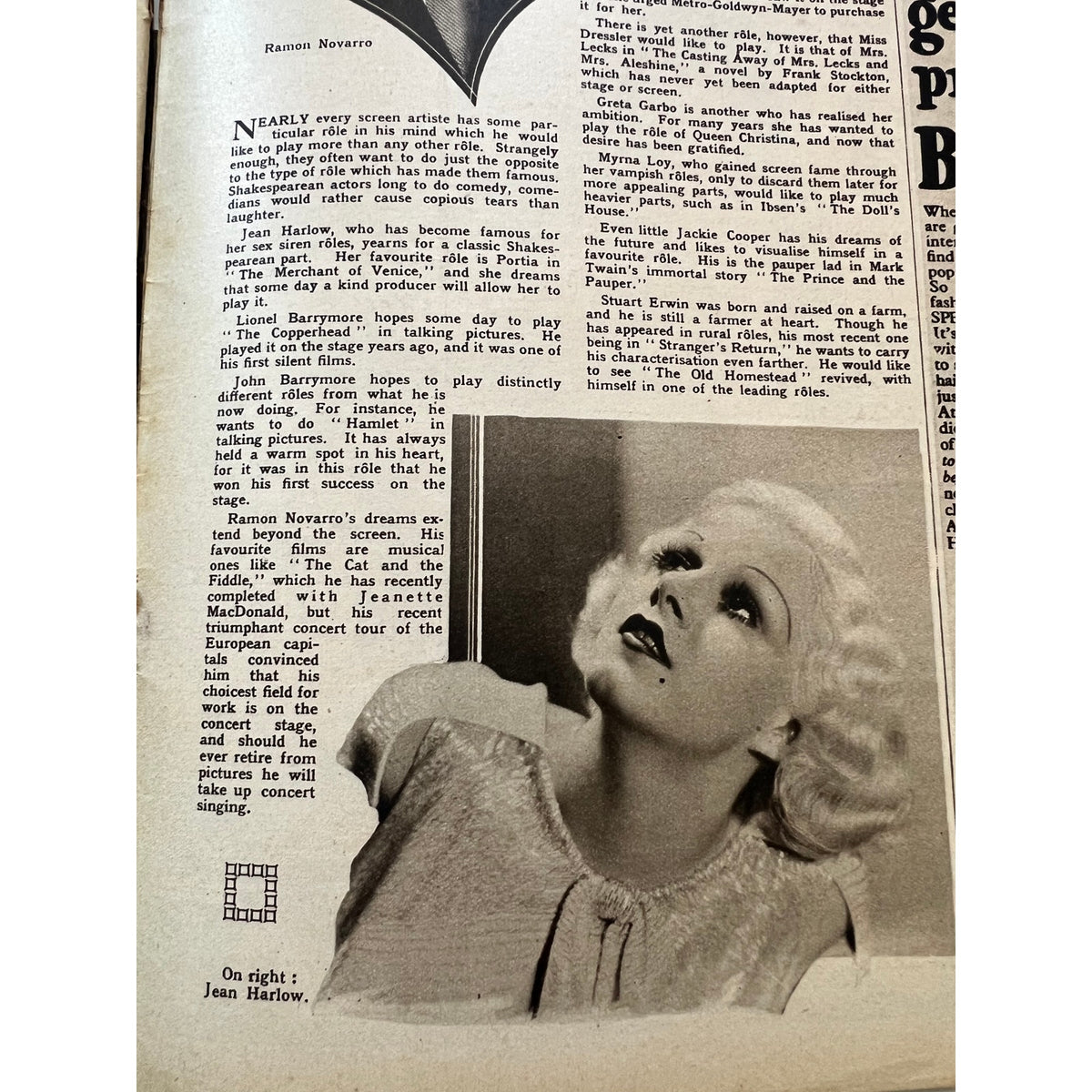 Rare UK Picture Show 1934 Conrad Veidt Magazine Jean Harlow Hollywood, The Man Who Laughs, Casablanca, Dr. Caligari, Thief of Bagdad