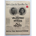 Rare Rudolph Valentino All Night Movie Ad Carmel Myers Hollywood, Sheik, Cobra, Blood and Sand, Four Horsemen of the Apocalypse, Eagle