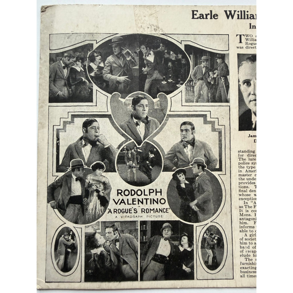 Very Rare Promotional 1922 Vitagraph Rouge's Romance Rudolph Valentino Hollywood, Sheik, Blood and Sand, Four Horsemen of the Apocalypse