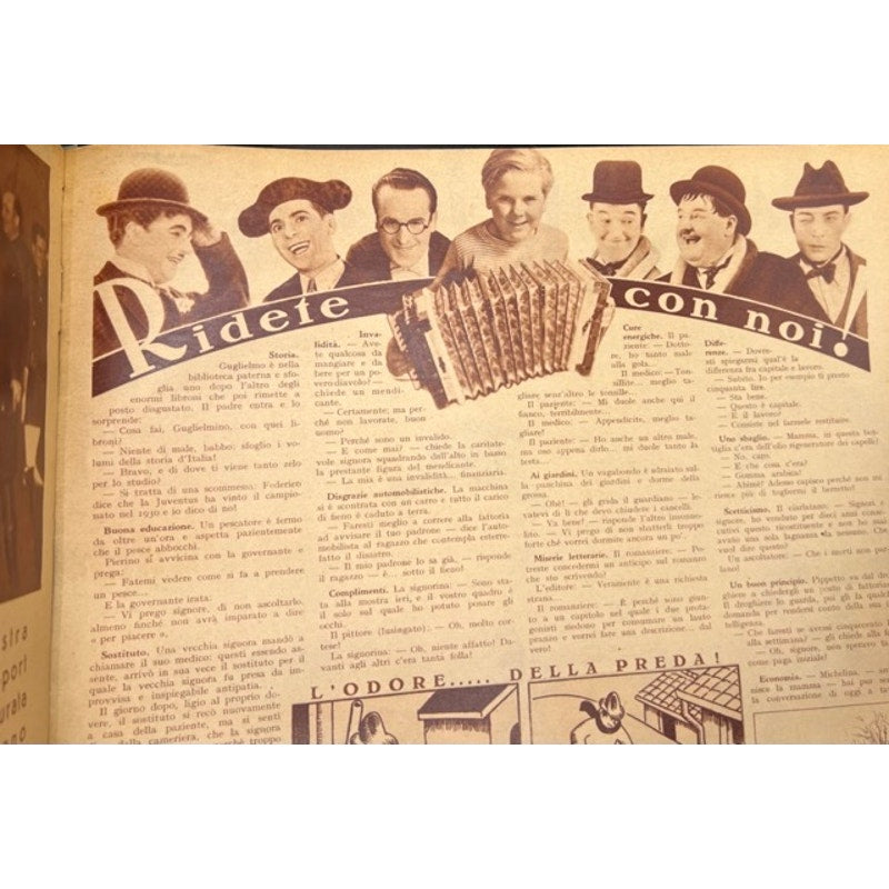 RARE 1935 Italian Laurel and Hardy Magazine Stan Laurel Oliver Hardy, Beau Hunks, Bonnie Scotland, Fine Mess, Pardon Us, Swiss Miss