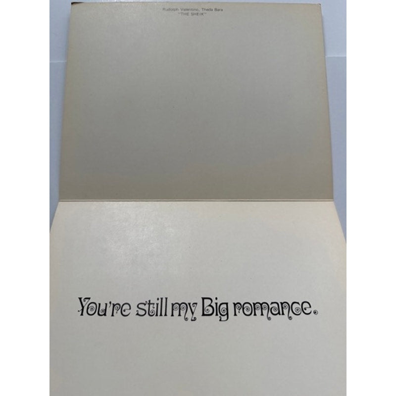 Rare 1973 The Sheik Rudolph Valentino Greeting Card The Late Show Hollywood, Blood and Sand, Beyond the Rocks, Young Rajah, Sainted Devil
