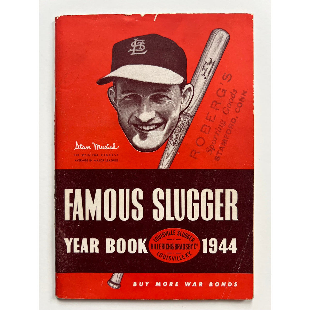 1944 Famous Slugger Year Book Stan Musial Rookie Magazine St. Louis Cardinals, Stan the Man, Babe Ruth, Ty Cobb, Louisville Slugger