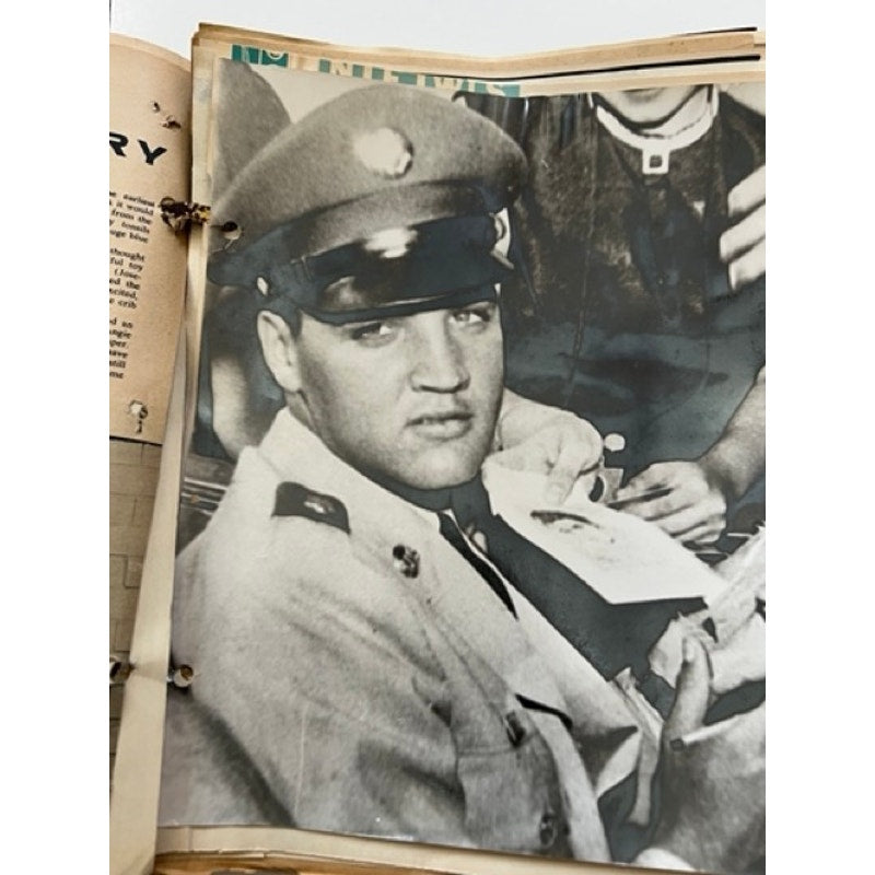 Original 50's 60's Elvis Presley Scrapbook US Army Germany Real Photos Magazines, G.I. Blues, Elvis is Back, Rockabilly, A Date with Elvis