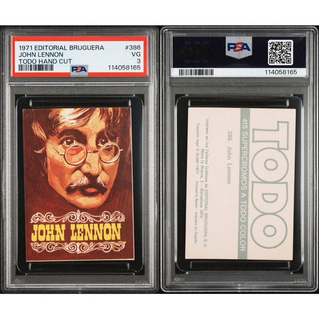 RARE 1971 Editorial Bruguera John Lennon PSA 3 TODO Hand Cut, The Beatles One Higher, only 8 Graded, Imagine