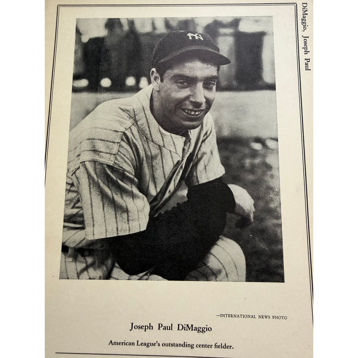 RARE 1946-48 Sports Exchange W603 Joe DiMaggio New York Yankees, Yankee Clipper, Joltin Joe, Yanks, Marilyn Monroe