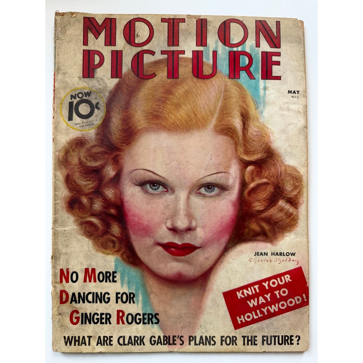 RARE 1936 Jean Harlow Magazine Red Dust, Public Enemy, Dinner at Eight Riff Raff