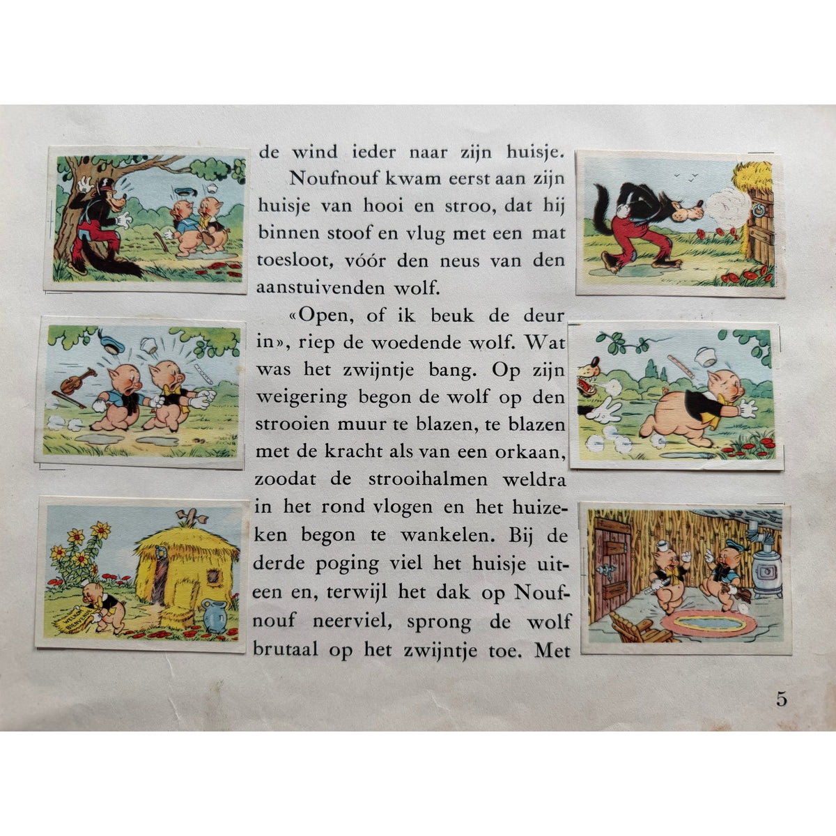 Complete 1930s De Beukelaer Disney Card Album Three Little Pigs & The Big Bad Wolf, Little Red Riding Hood, 100 Cards, Silly Symphony