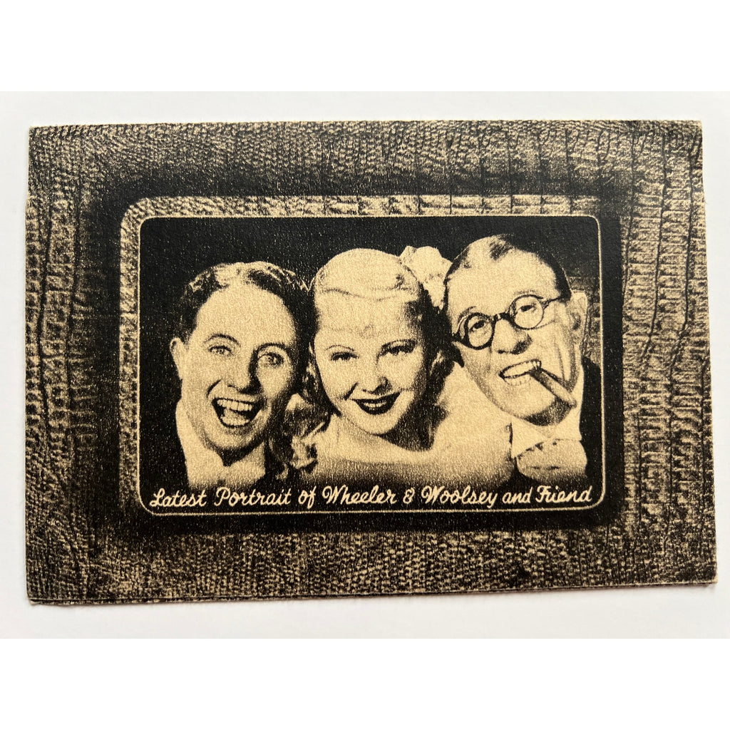 RARE Film Fun 1934 Laurel and Hardy Paper Wallet Jimmy Durante, Joe E Brown Wheeler & Woolsey, Babes in Toyland, Bonnie Scotland