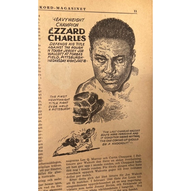 1951 Rekord Journal Joe Wolcott, Ezzard Charles, Joe Louis Magazine Boxing World Champion Heavyweight Champ