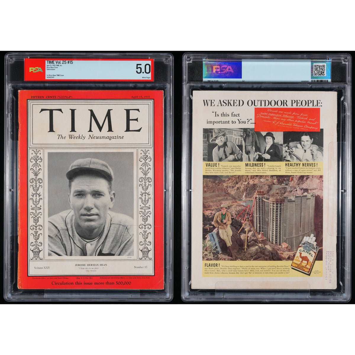 1935 Dizzy Dean Time Magazine PSA 5, Gashouse Gang, St. Louis Cardinals, Newsstand, Baseball, MLB, HOF World Series Champ