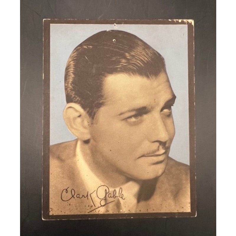 1930s Clark Gable Card Colorized Hollywood Fan Photo Gone with the Wind, Misfits, Happened One Night, Saratoga, Hold Your Man