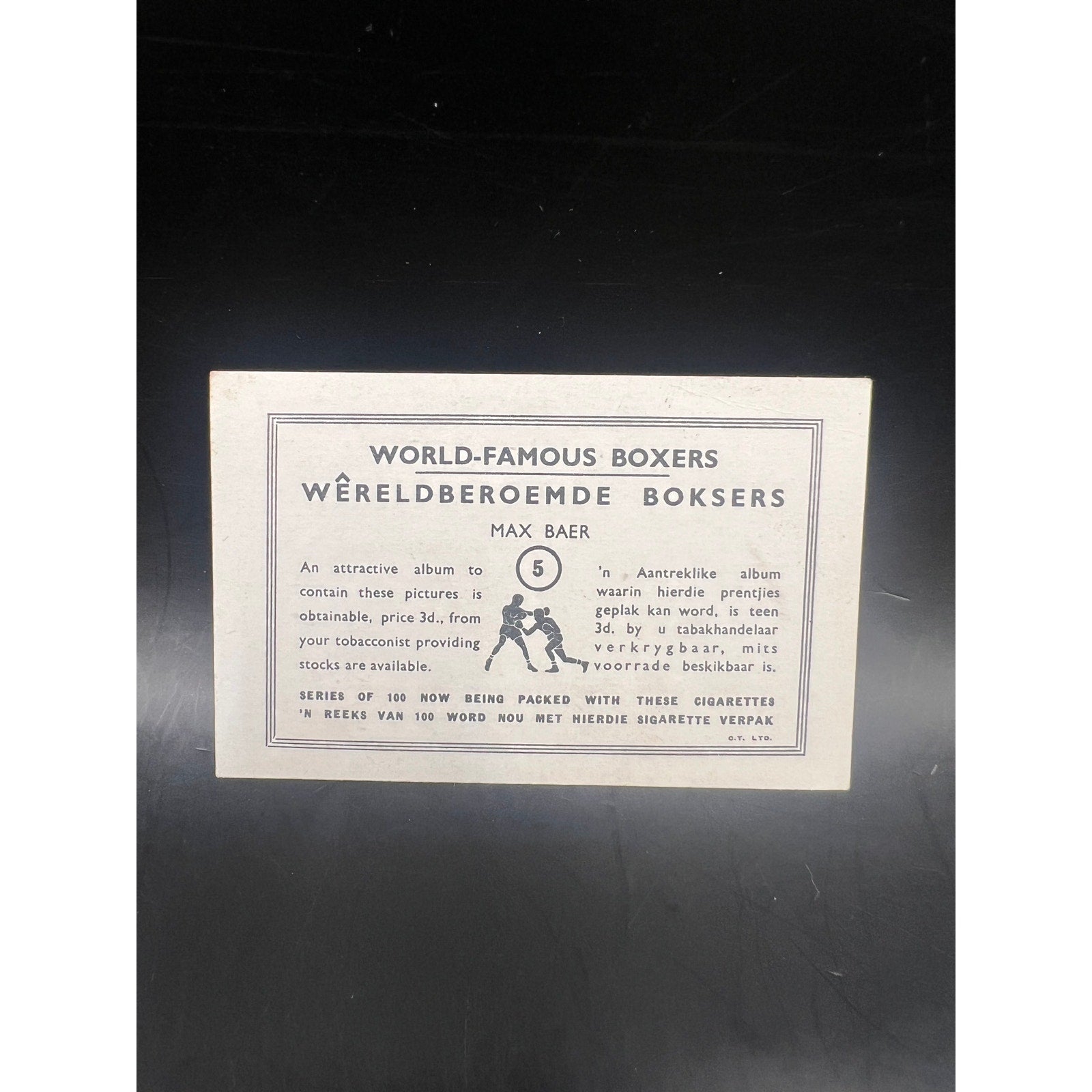 RARE 1935 Max Baer United Tobacco Card Madcap Maxie, Boxing Champ Famous Boxers
