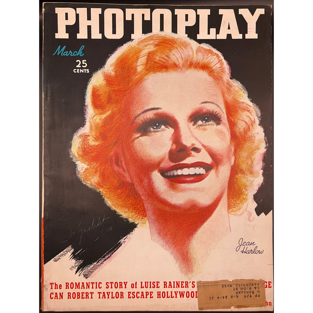 1937 Photoplay Jean Harlow Magazine Sharp! Gary Cooper Joan Crawford Clark Gable Shirley Temple Gone with the Wind Hollywood