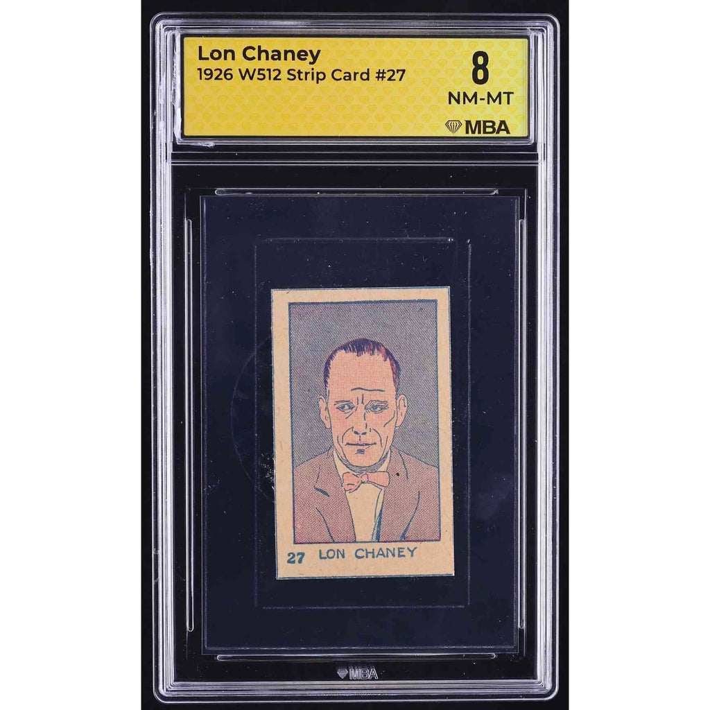 1926 W512 Lon Chaney Strip Card MBA 8 NM-MT Phantom of the Opera, Hunchback of Notre Dame, London After Midnight, The Unholy Three