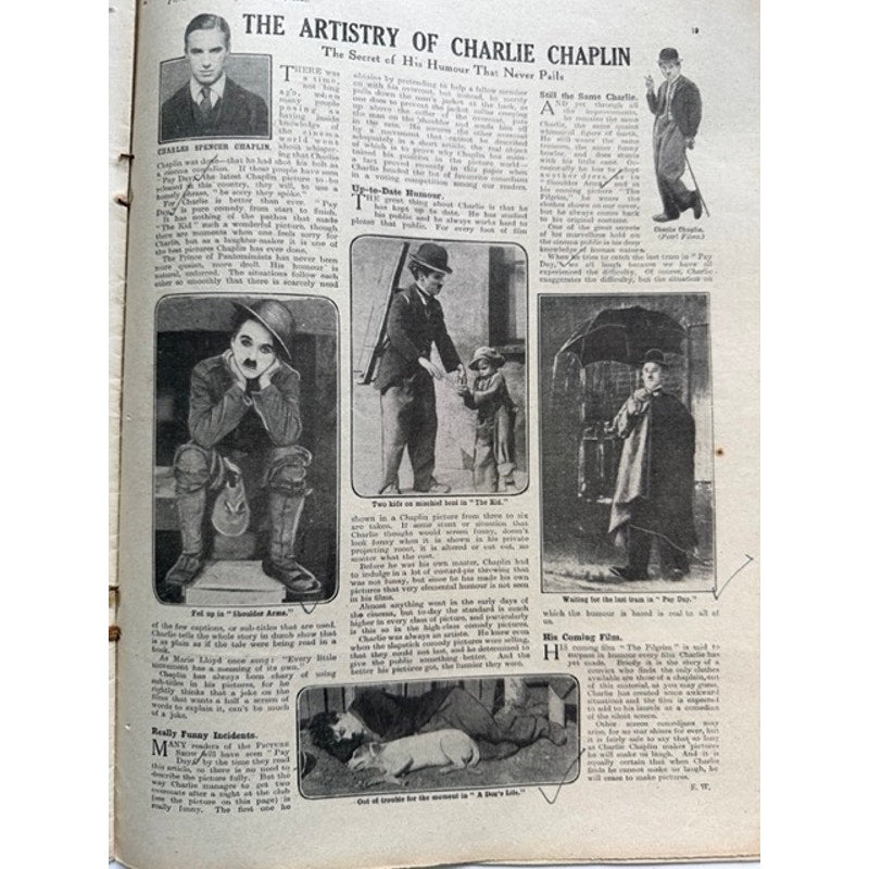 UK Picture Show 1923 Charlie Chaplin The Pilgrim Charles Chaplin Hollywood, The Kid, Gold Rush, City Lights, Modern Times, Limelight Pay Day