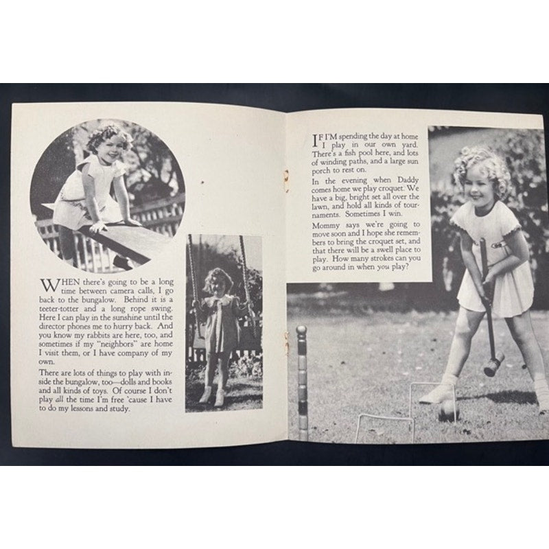 Rare 1936 Shirley Temple Little Playmate Book Booklet Heidi, Little Princess, Little Colonel, Curly Top, Hollywood