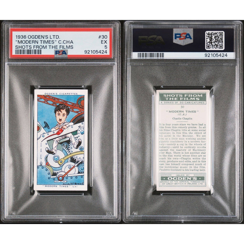 1936 Ogden's LTD Charlie Chaplin PSA 5 Modern Times Shots from the Films Charles The Kid Gold Rush City Lights Limelight Little Tramp