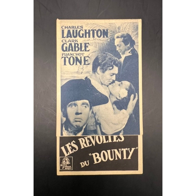 1946 Spanish Clark Gable Movie Herald Handbill Mutiny on the Bounty Hollywood, Gone with the Wind, Fletcher Christian, Misfits