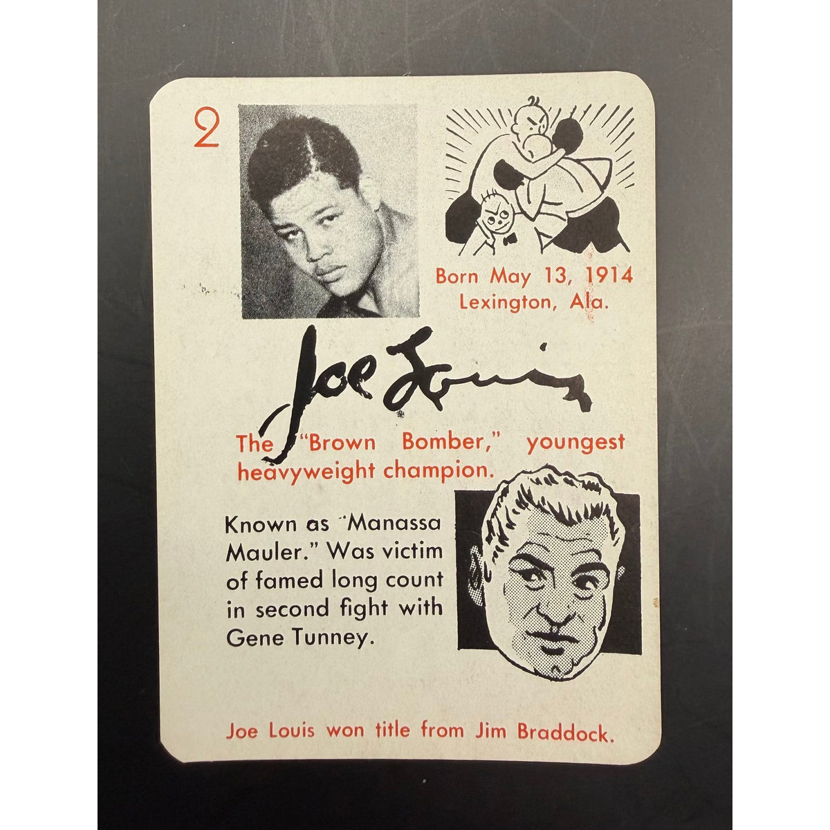 1945 Leister Autograph Game Joe Louis Jack Dempsey Brown Bomber Manassa Mauler