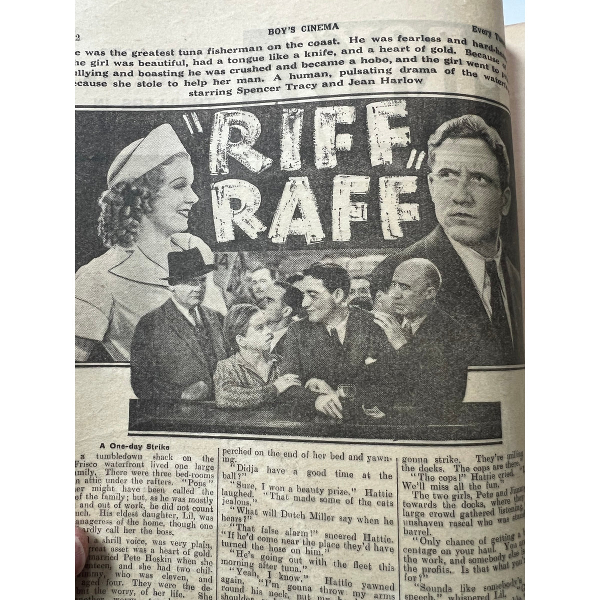 RARE UK 1936 Spencer Tracy Jean Harlow Magazine Riff Raff, Dinner at Eight, Hollywood