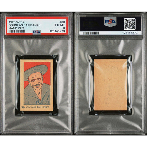 1926 W512 Douglas Fairbanks Strip Card PSA 6 EX-MT Thief of Bagdad, Mark of Zorro, Swashbuckler, Robin Hood, Three Musketeers, Iron Mask