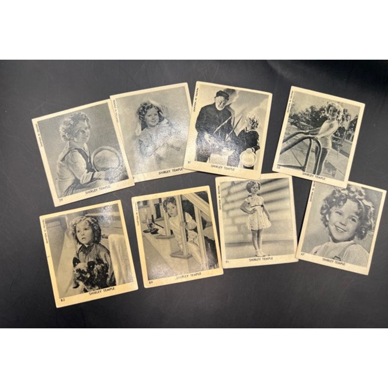 Lot of 8 - 1935 Klene Gum Shirley Temple Cards Lot Little Princess, Little Colonel, Heidi, Hollywood