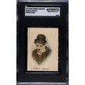 RARE 1919 Charlie Chaplin Silk Satin Card SGC Home Mirror Magazine ONLY One Graded, The Kid, Gold Rush, Modern Times, City Lights