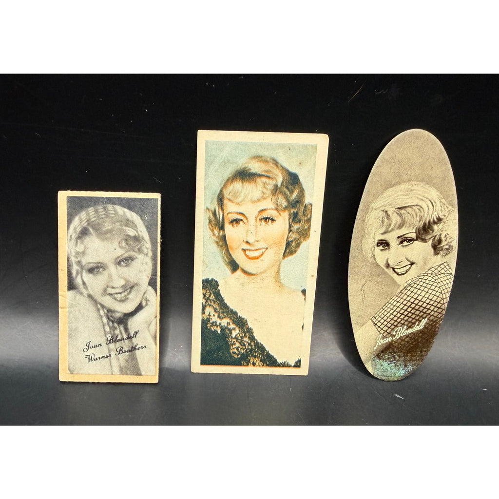 3 RARE 1930s Joan Blondell Cards, Hollywod Public Enemy, Blonde Crazy, Grease