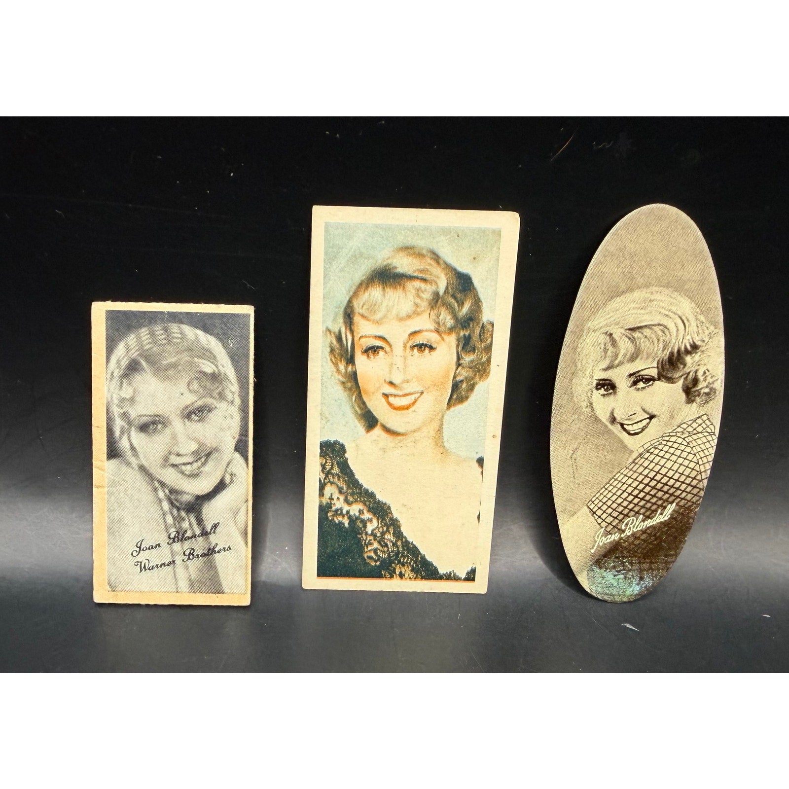 3 RARE 1930s Joan Blondell Cards, Hollywod Public Enemy, Blonde Crazy, Grease