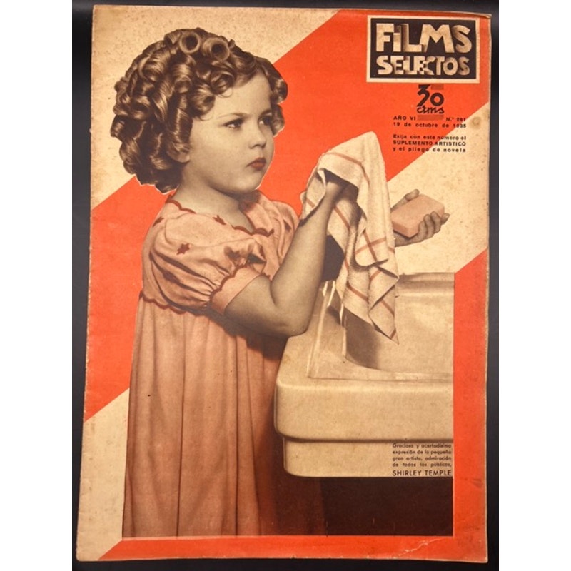 1935 Spanish Films Selecto Shirley Temple Magazine Hollywood Gable, Astaire, Heidi, Little Princess, Curly Top, Little Colonel