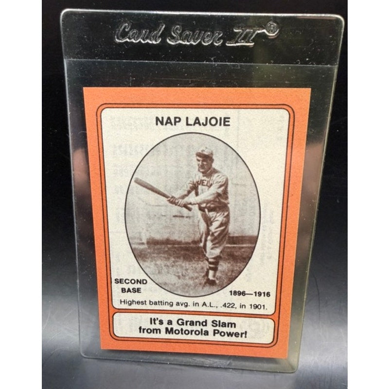 Rare 1976 Motorola Nap Lajoie Card Cleveland Napoleon Lajoie, Larry Lajoie HOF, Philadelphia Phillies, Philadelphia Athletics, Baseball