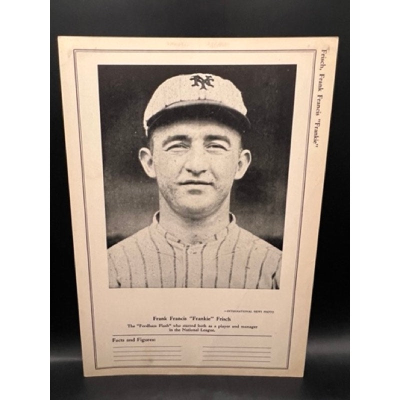 RARE 1946-49 Sports Exchange Frankie Frisch W602 W603 St. Louis Cardinals, New York Giants, Fordham Flash, Player Manager, Baseball, MLB