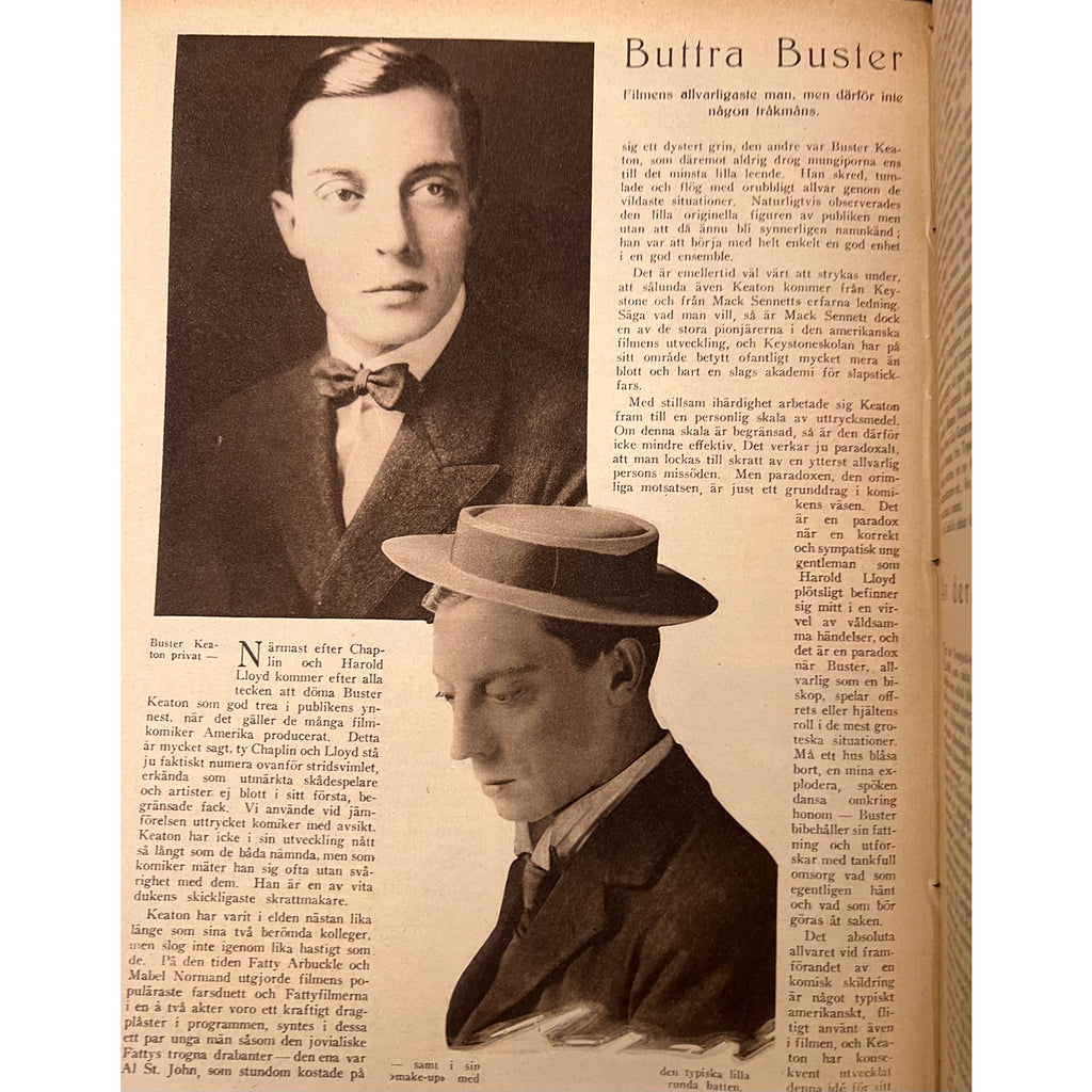 Rare 1924 Swedish Film Journalen Rudolph Valentino Magazine Buster Keaton Sessue Hayakawa The Sheik, Blood and Sand, Monsiuer Beaucaire