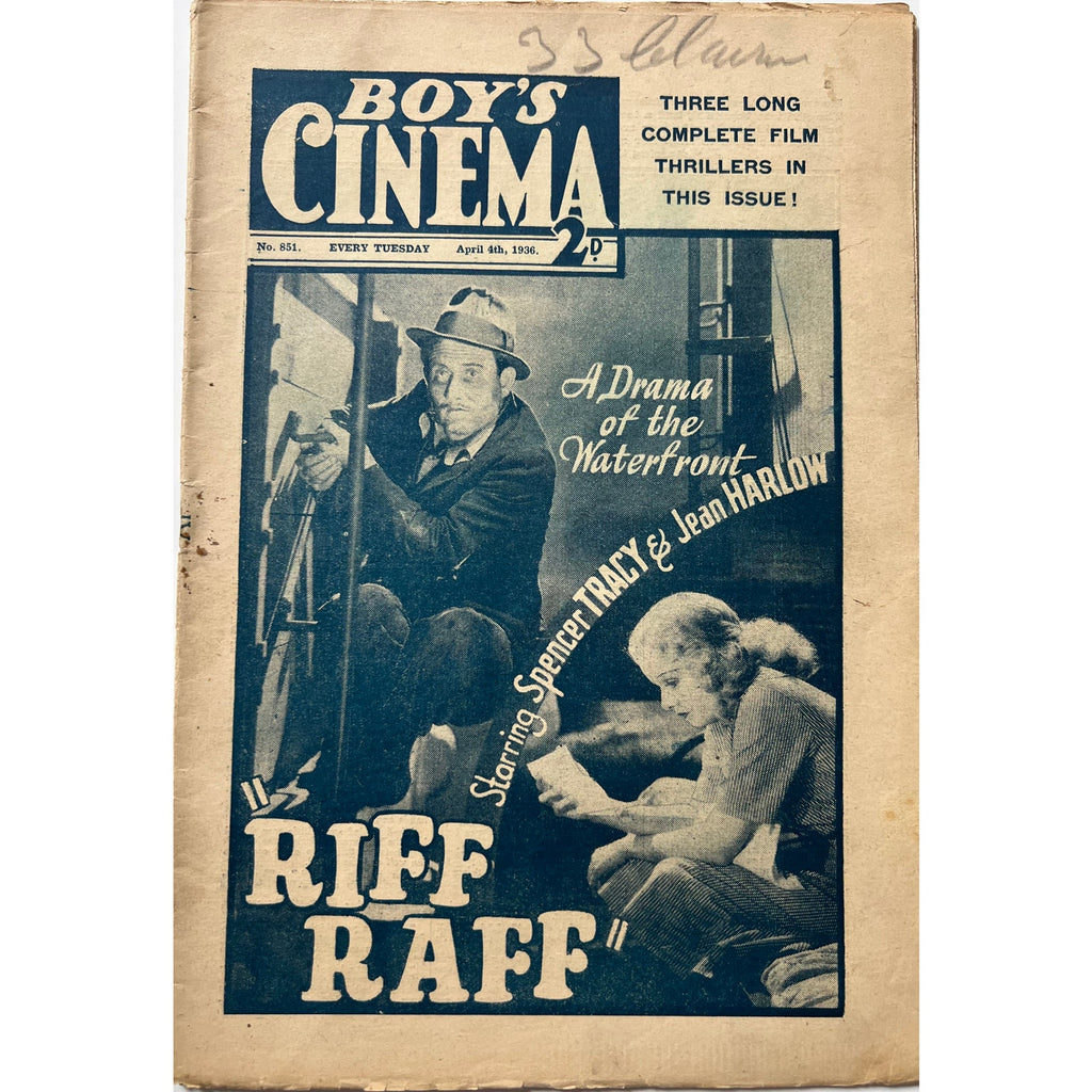 RARE UK 1936 Spencer Tracy Jean Harlow Magazine Riff Raff, Dinner at Eight, Hollywood