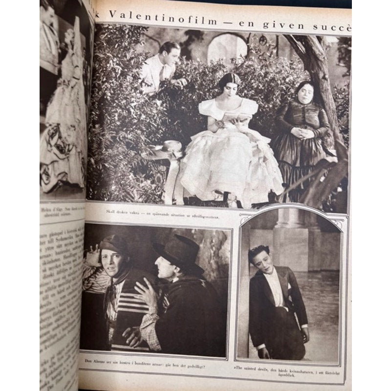 Rare 1925 Swedish Film Journalen Rudolph Valentino Magazine A Sainted Devil, The Sheik, Blood and Sand, Four Horsemen, The Eagle
