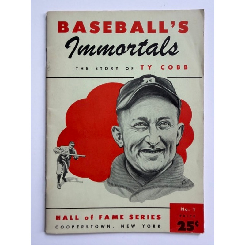 RARE 1953 Baseball's Immortals Ty Cobb Booklet Hall of Fame Series Number 1, Baseball, Georgia Peach, Cooperstown New York, Detroit Tigers