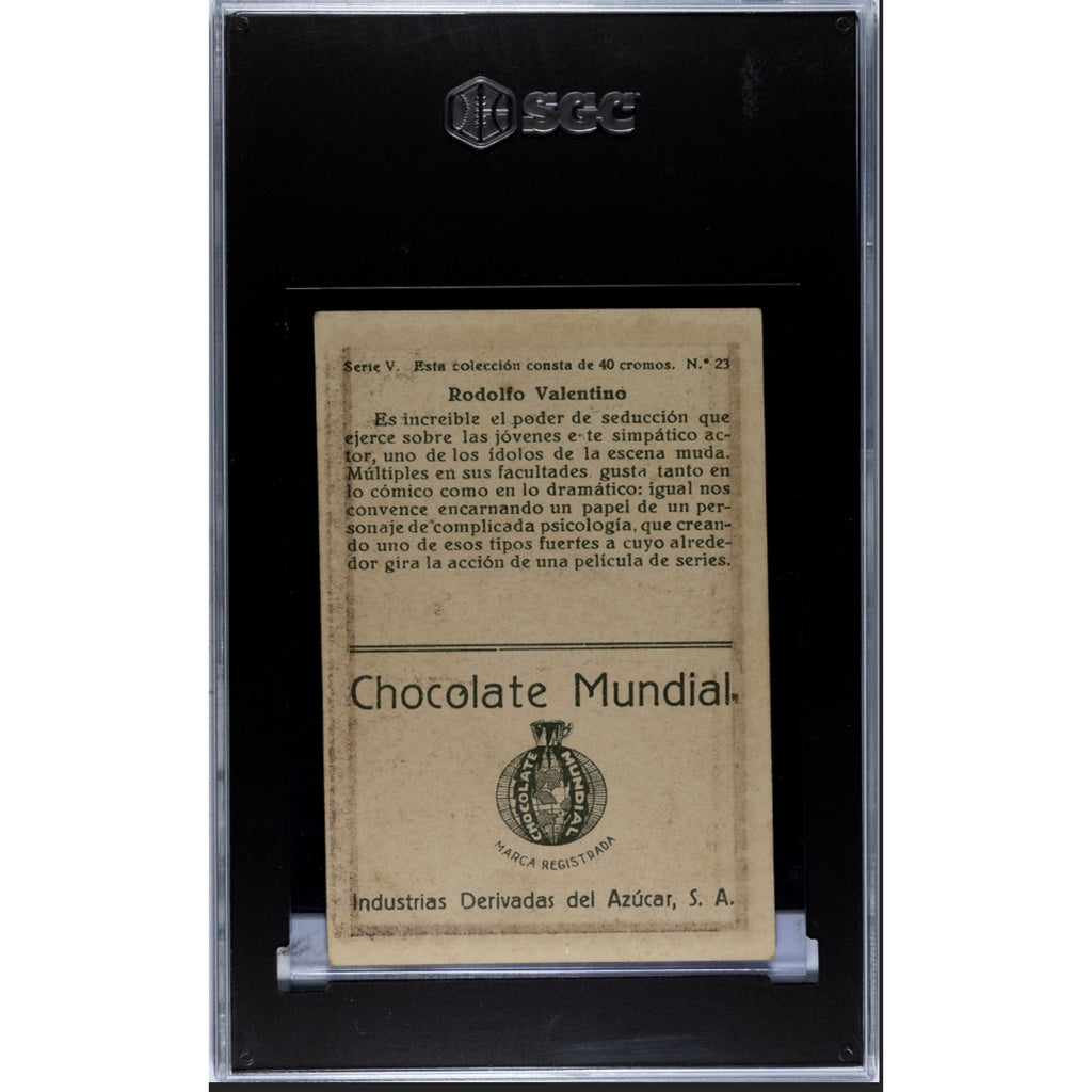RARE Spanish Chocolate Mundial 1920s Rudolph Valentino Card SGC 3 Blood and Sand, Sheik, Sainted Devil, Beyond the Rocks, The Eagle