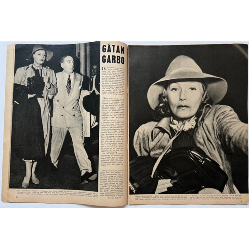 RARE 1949 Swedish Greta Garbo Magazine Ninotchka Hollywood, Grand Hotel, Mata Hari, Wild Orchids, Anna Christie, Flesh and the Devil