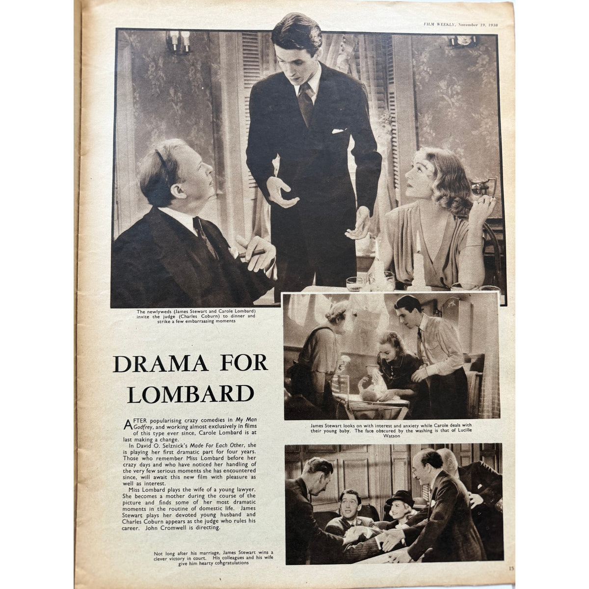 1938 Edward G Robinson Magazine Amazing Dr. Clitterhouse Little Caesar, Key Largo, Ten Commandments, Double Indemnity