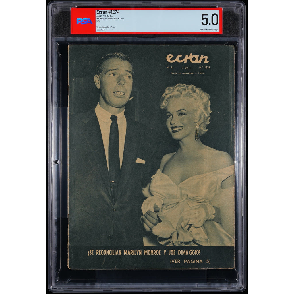 RARE 1955 Ecran Joe DiMaggio and Marilyn Monroe Magazine PSA 5 Highest Grade! New York Yankees, Baseball, Seven Year Itch, Some Like it Hot