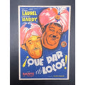 1942 Spanish Laurel and Hardy Movie Herald Handout A Haunting We Will Go, A Fine Mess, Pardon Us, Bonnie Scotland, Beau Hunks, Hollywood