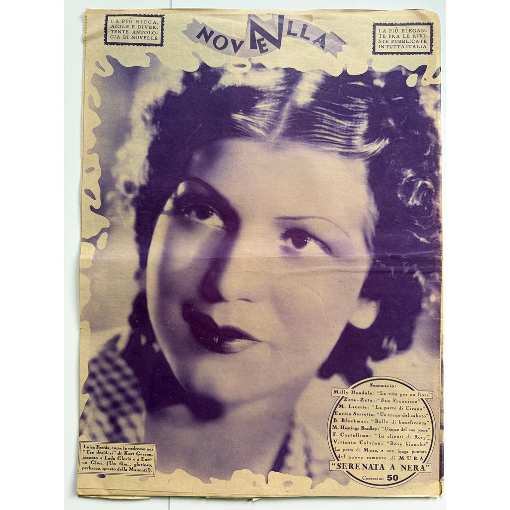 RARE Italian 1937 Jean Harlow Movie Magazine Bob Taylor Red Dust, Saratoga, Public Enemy, Saratoga, Wife vs. Secretary, Dinner at Eight