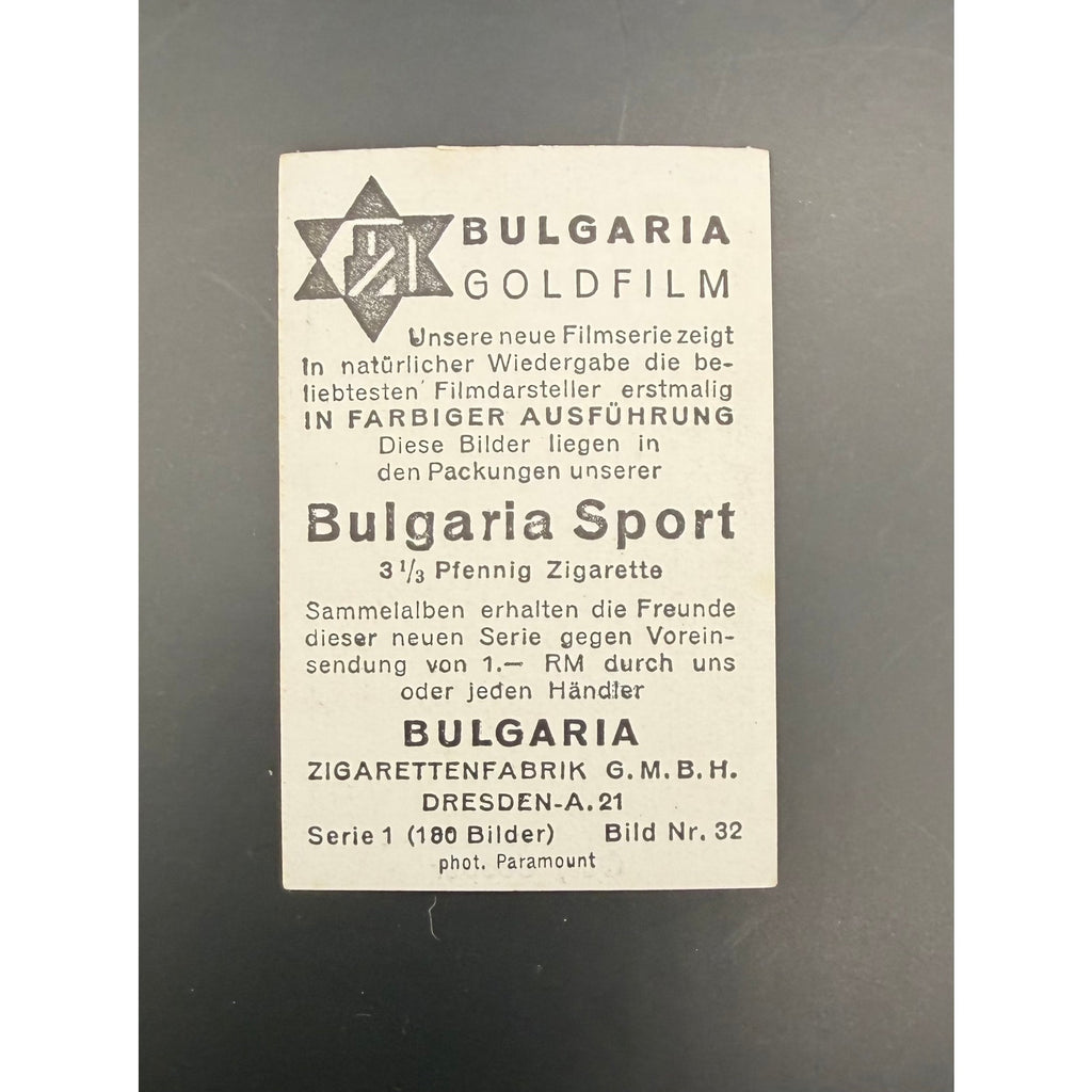 1930s Bulgaria Sport Gary Cooper Card, The Virginian, The Texan, Pride of the Yankees, Wings, High Noon, A Farewell to Arms, Mr. Deeds