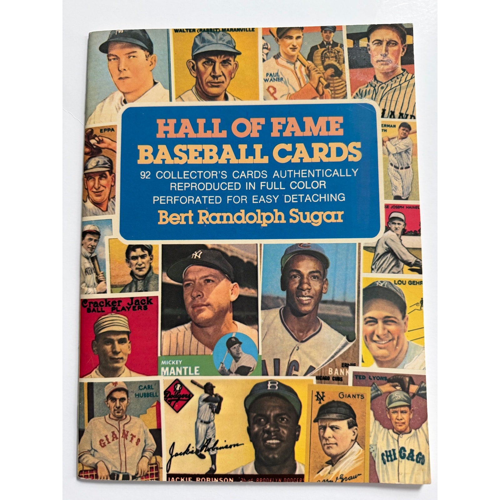1978 Hall of Fame Baseball Cards Book Babe Ruth, Lou Gehrig, Mickey Mantle, Jackie Robinson, Ty Cobb, Joe DiMaggio, Ted Williams M