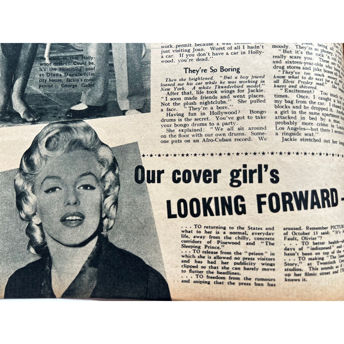 Amazing 1956 Marilyn Monroe Magazine UK Picturegoer Norma Jean Pinup Playboy, Some Like It Hot