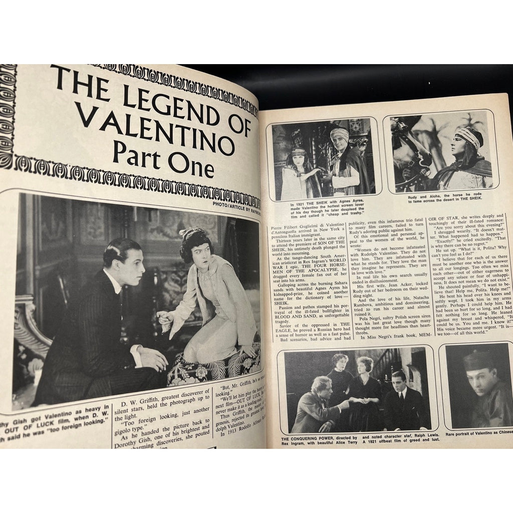 1973 Movie Classics Rudolph Valentino Magazine Marilyn Monroe, Clark Gable, Humphrey Bogart The Sheik Blood and Sand