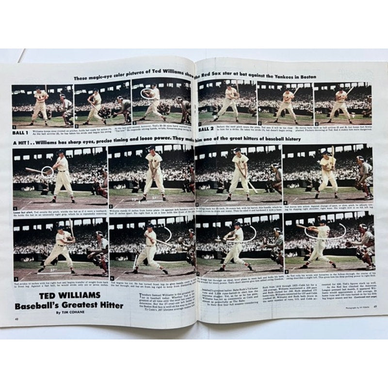 CLEAN 1946 Ted Williams Magazine Look, Teddy Ballgame, Boston Red Sox, Baseball, The Thumper, Splendid Splinter, The Kid, HOF, MLB