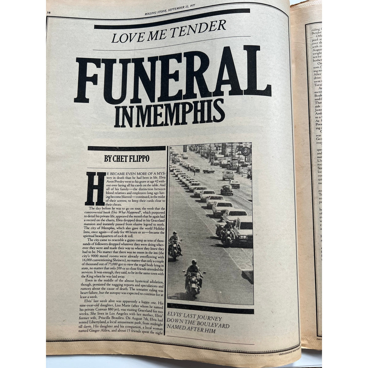 1977 Rolling Stone Elvis Presley Magazine Memorial Graceland, TCB, The King, Rockabilly, Jailhouse Rock, King Creole, Suspicious Minds