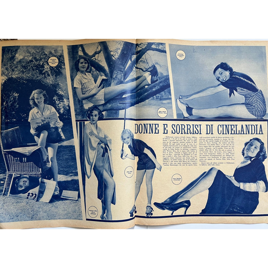 RARE Oversized Italian 1935 Carole Lombard Mae West Magazine Hollywood Glamour, Klondike Annie, My Little Chickadee, My Man Godfrey