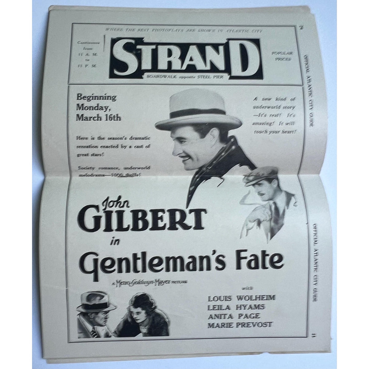 Original 1931 Atlantic City Souvenir Book Charlie Chaplin City Lights Charles Chaplin Little Tramp John Gilbert Barbara Stanwyck Clara Bow